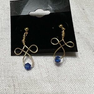 New blue color crystal earrings